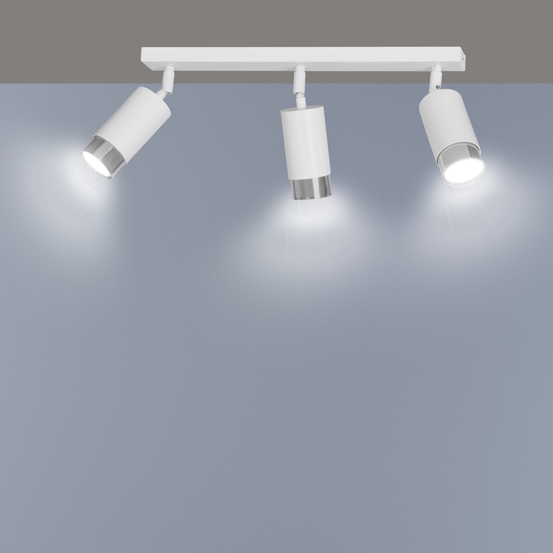 Lampa sufitowa  HIRO Biały/Chrom 962/3 - 962/3