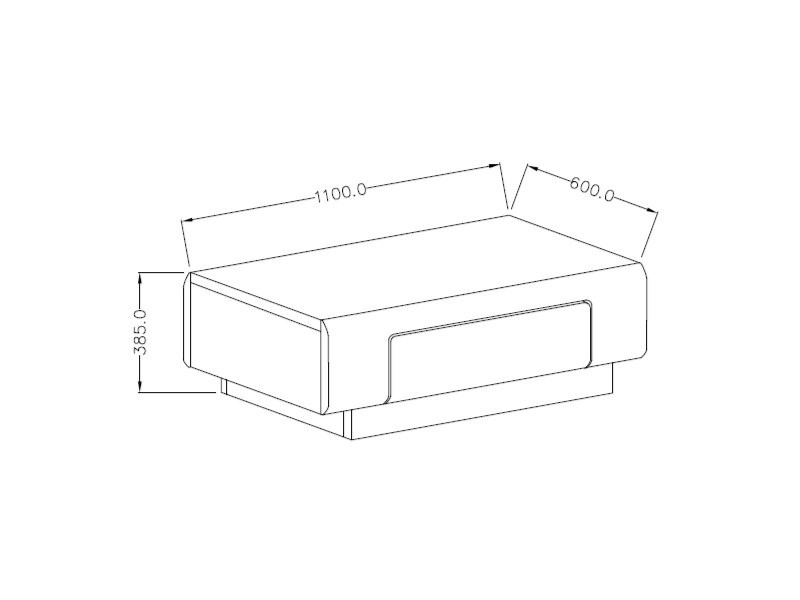 Stolik kawowy TOLEDO 99 z szufladą biały 110x60x39cm - 2498DW99