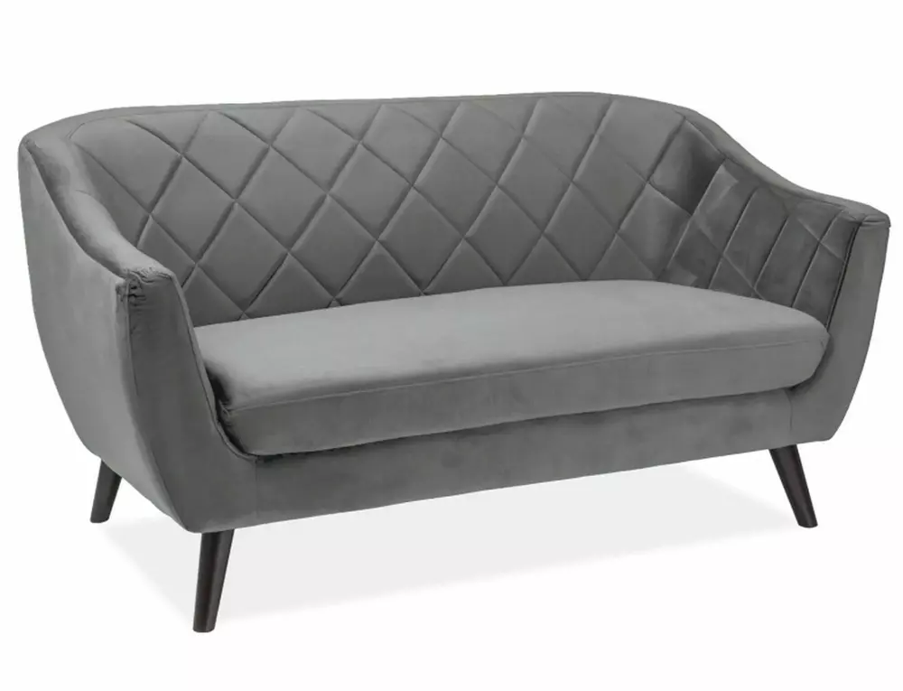 SOFA MOLLY 2 VELVET SZARY BLUVEL 14 / WENGE