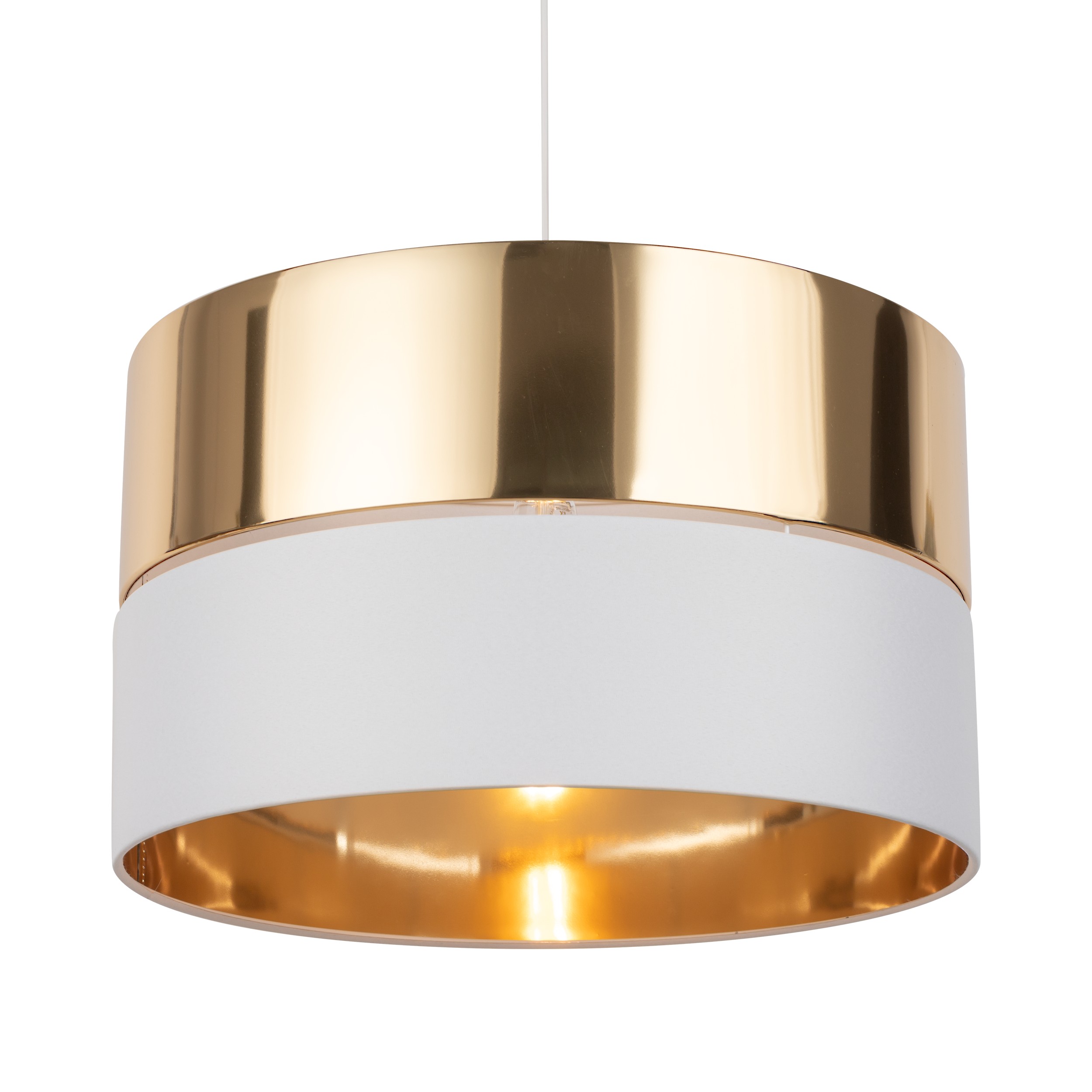 Lampa wisząca HILTON biała ze złotymi elementami 175x50cm - TK_4771