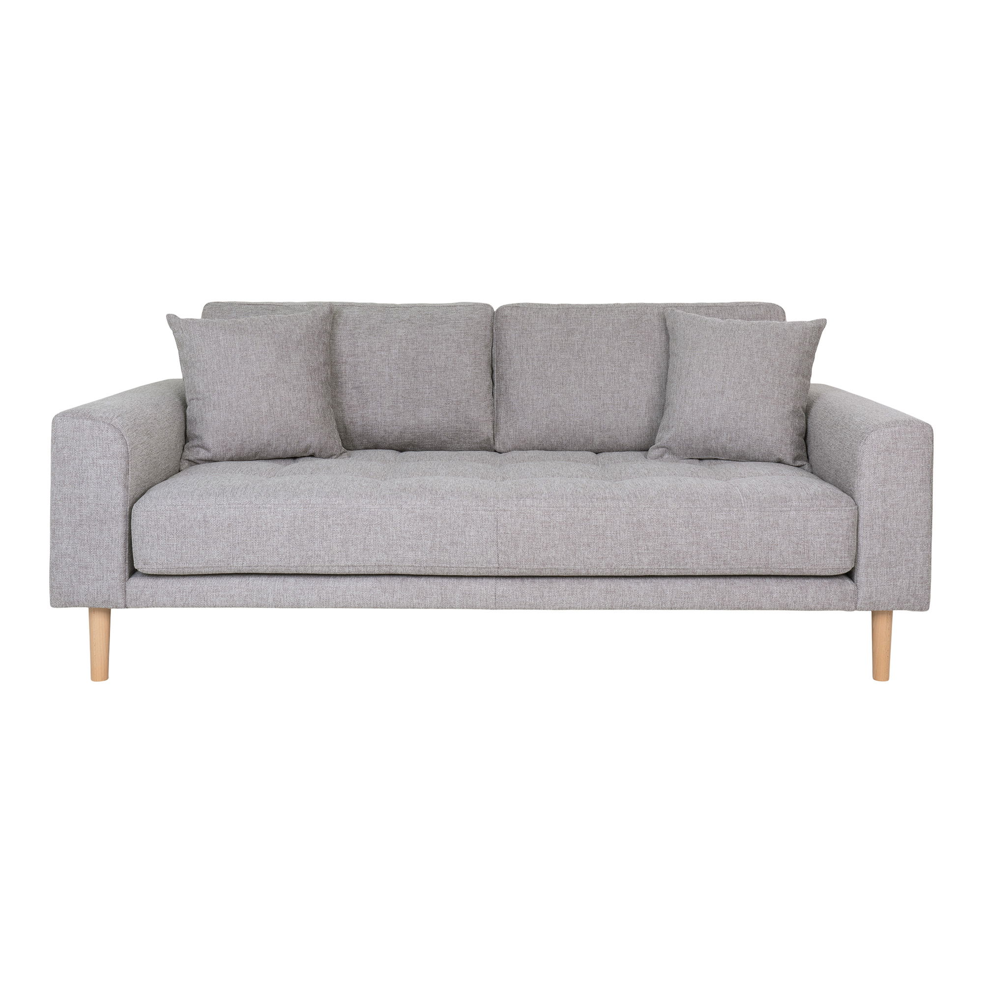 Sofa wypoczynkowa 2,5-osobowa LIDO jasnoszara, naturalne nóżki - 1301800