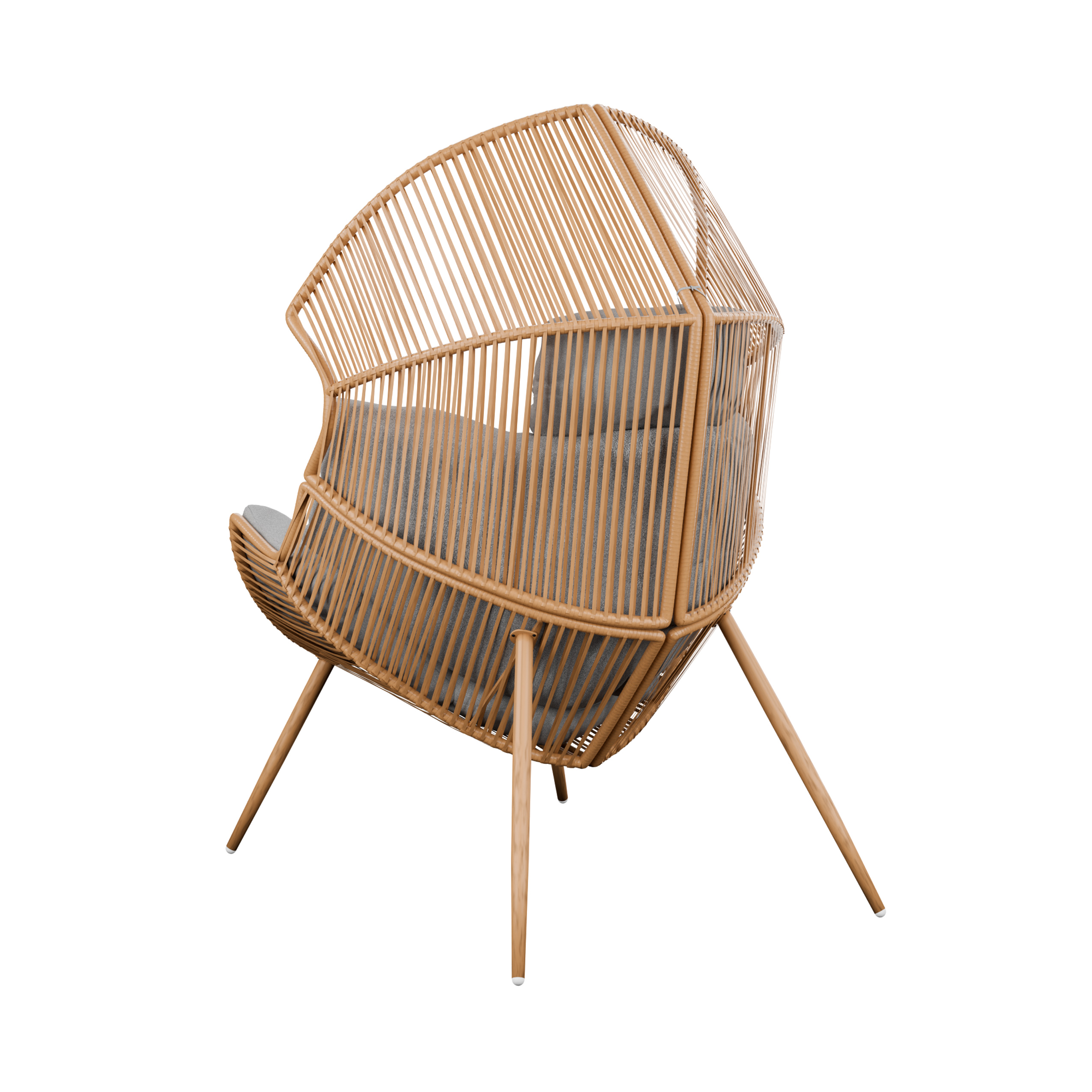 Fotel ogrodowy rattanowy SUMMERY 96x143 z poduszką szary Zenjoy + GRATIS - SUMMERY_JASNOSZARY