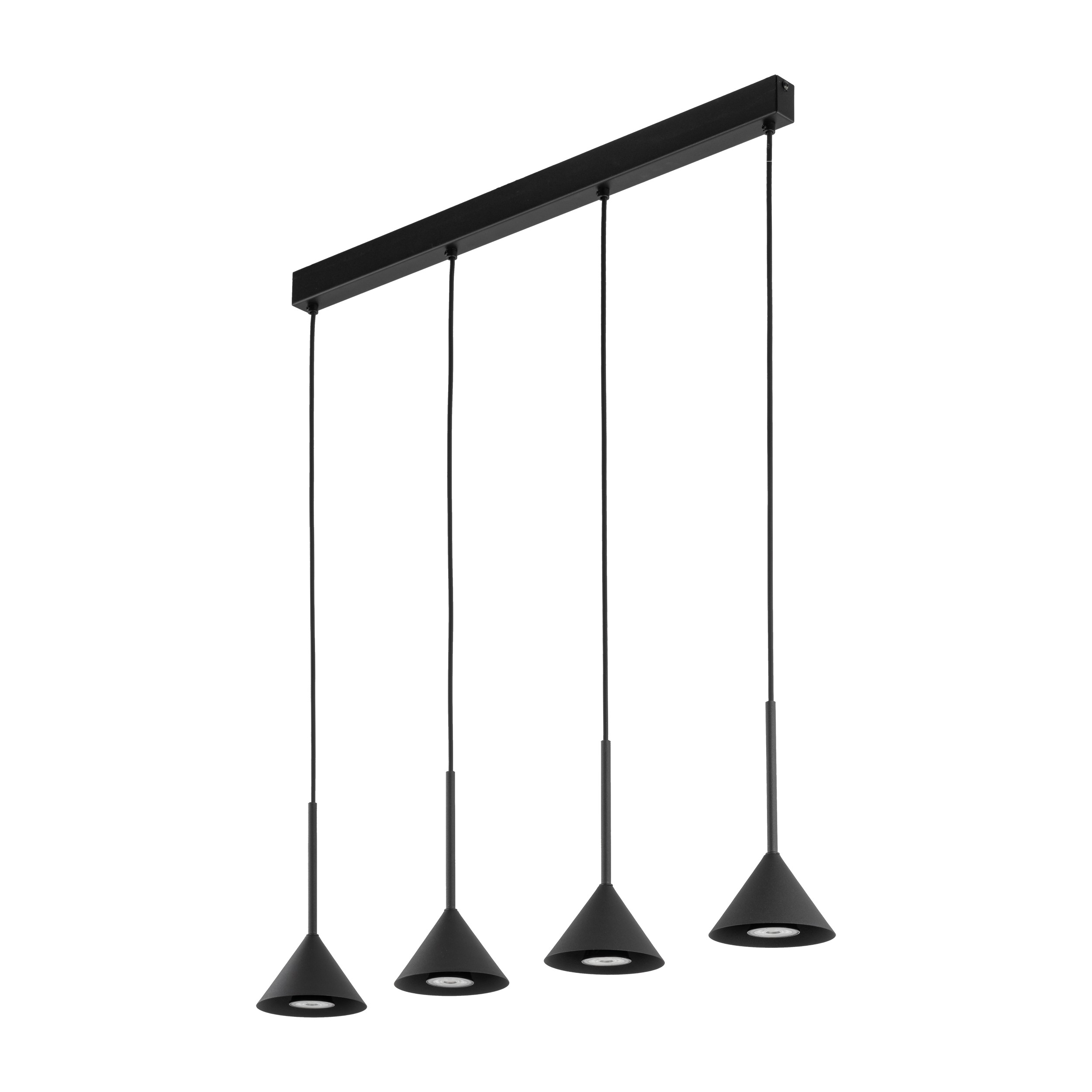 Lampa wisząca CONO czarna na metalowej listwie 90x75x12cm